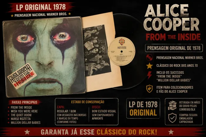 LP Alice Cooper - From The Inside (1978) Original Warner Bros. + Encarte