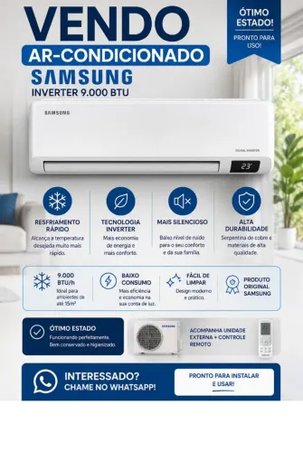 Ar-condicionado Samsung inverter 9000btu