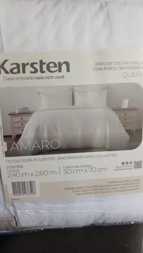 Colcha de cama queem Karsten Amaro