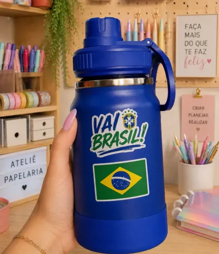 Garrafinha térmica personalizada do Brasil 350 ml