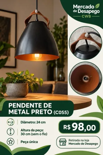 Pendente de metal preto