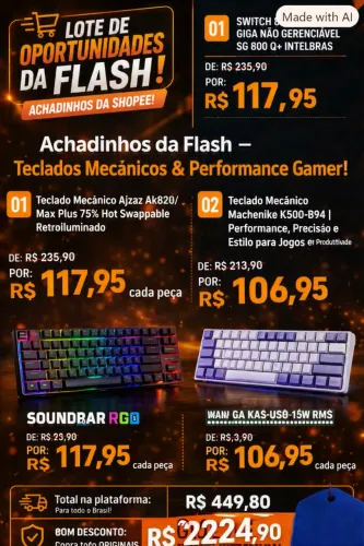 Achadinhos da Flash - Teclados Mecânicos & Performance Game