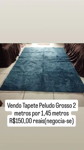 Tapete Peludo Azul para Sala, Quarto ou Escritório