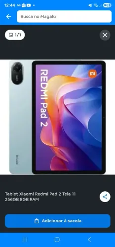 Vendo Tablet Xiaomi Redmi Pad 2 novo com acessórios inclusos. De R$ 3480 por R$ 3000