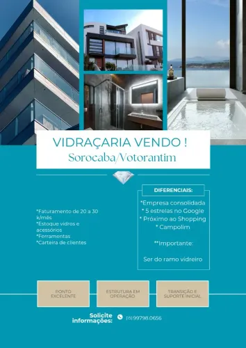 Vendo Vidraçaria completa!