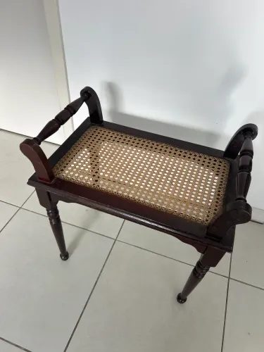 Banqueta antiga estilo marquesa madeira de lei