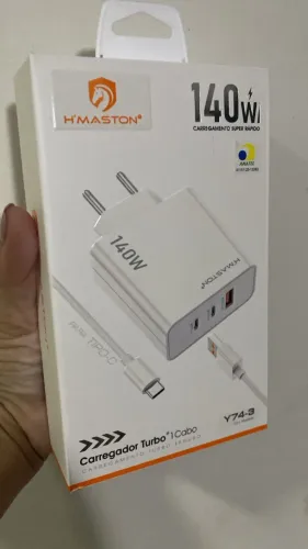 Carregador Turbo 140w + Cabo Usb-c Celular Hmaston Anatel y74-3 Loja Coimbra