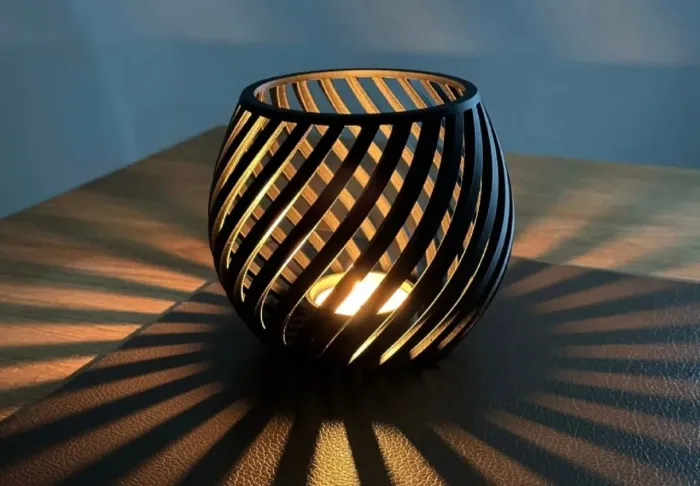 Luminária spiral com vela eletrônica 