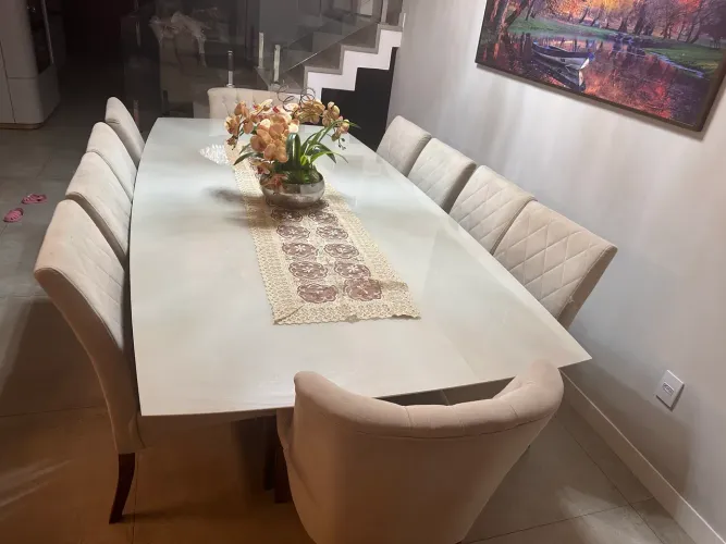 Mesa de jantar 10 lugares Madeira maciça