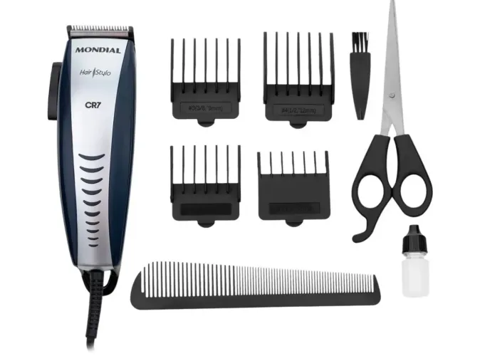 Máquina de Cortar Cabelo Mondial Hair Stylo - CR-07 4 Níveis de Altura