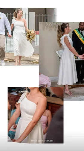 Vestido mídi noiva civil