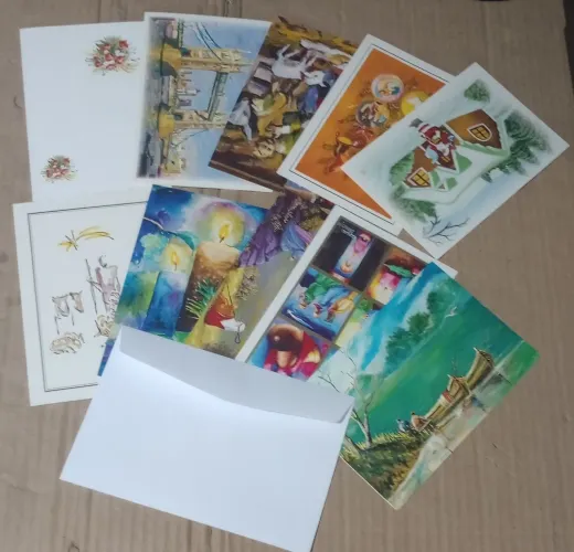 Kit 20 Cartões De Natal E Envelopes Virgens - Pintores Com A Boca E Os Pés