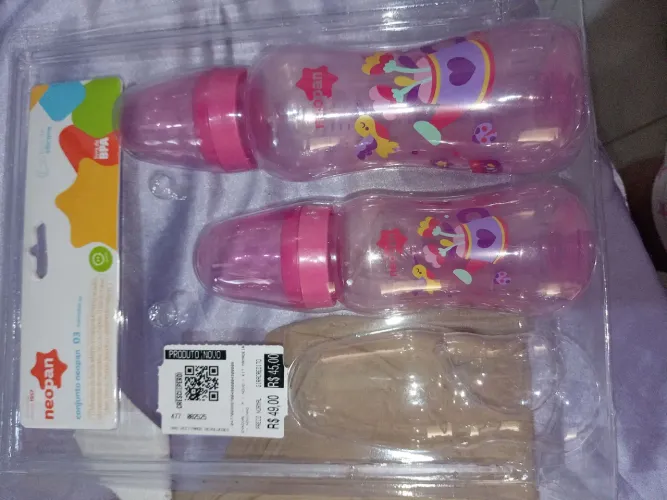 Vendo ou troco, kit 2 mamadeiras, novo. E sutiã amamentação 