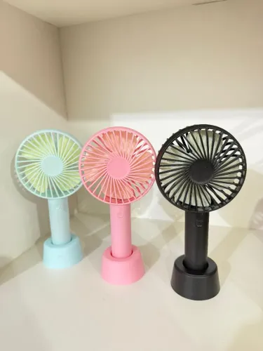 Ventilador Portátil De Mão E Mesa Usb Recarregável Estrutura Preto