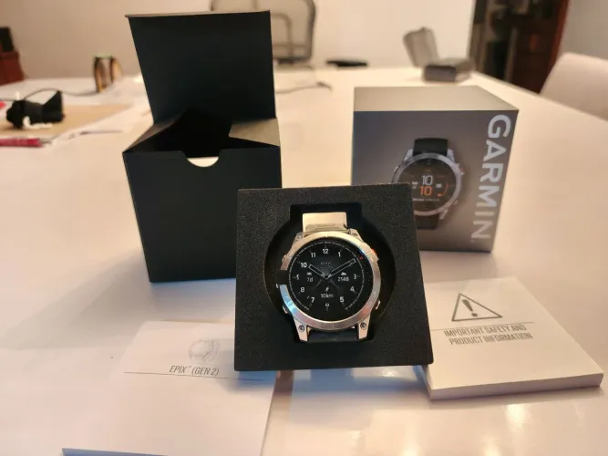 Garmin Epix Gen 2 47mm Aço Inox - Tela AMOLED - Completo na Caixa