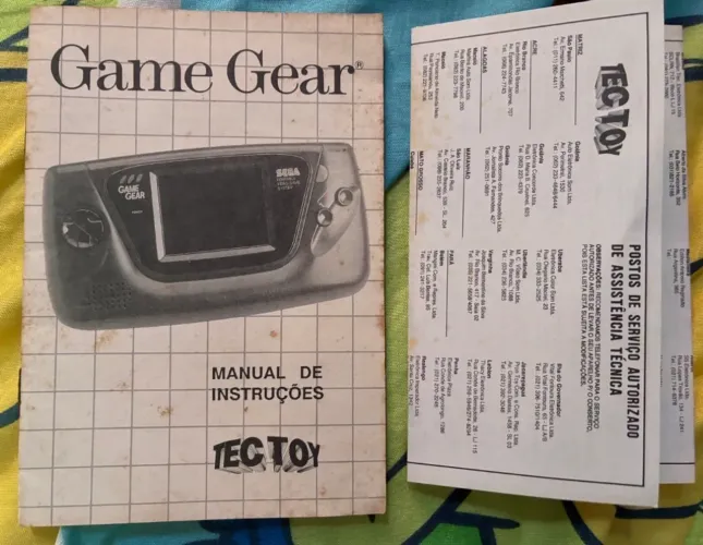 Manual Original Game Gear Tectoy + Encartes Originais