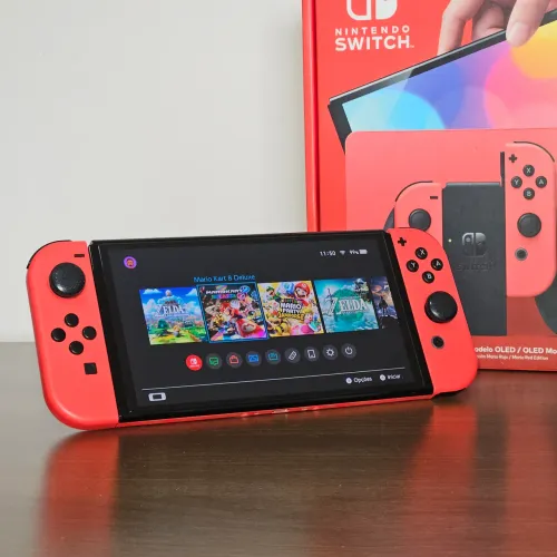 Switch OLED Desbloqueado Mario Edition 64Gb + 512Gb