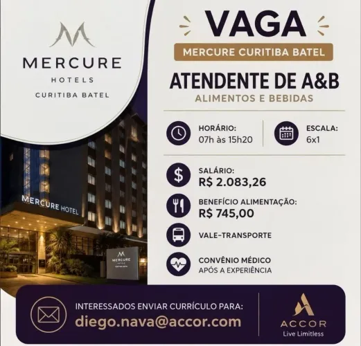 Vaga de garçom/atendente