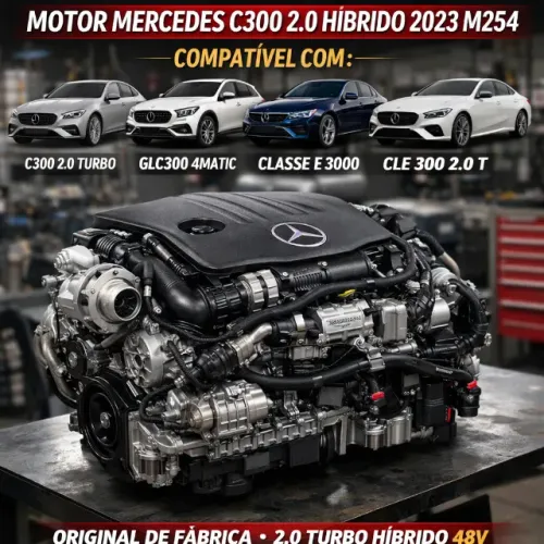 MOTOR MERCEDES C300 2.0 HÍBRIDO 2023 M254 ? COMPATÍVEL COM C300, GLC300, CLASSE E300