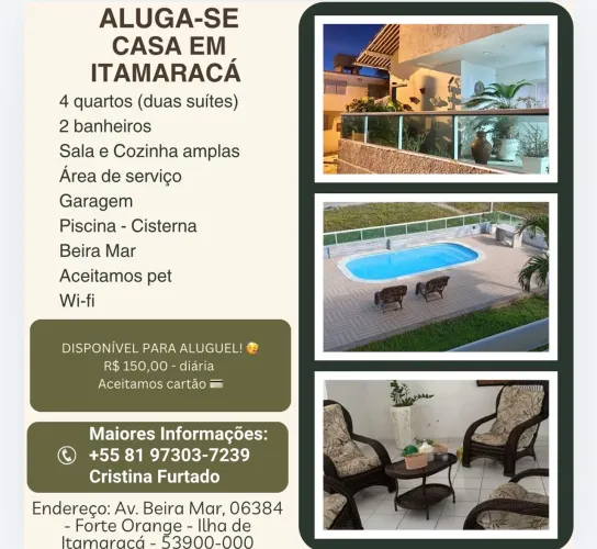 ALUGA-SE CASA EM ITAMARACÁ!