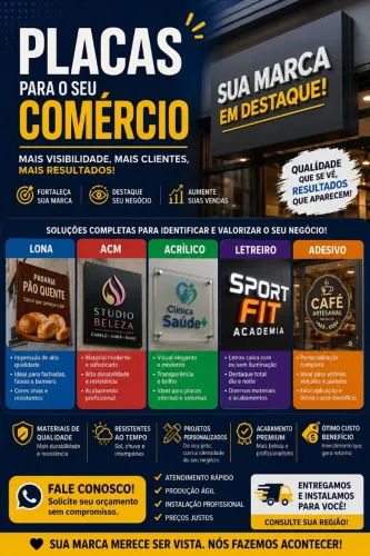 Placas para comércio 