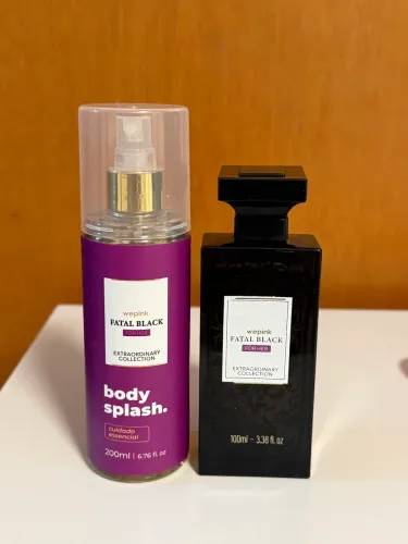 Kit perfume e body splash Fatal Black For Her - Wepink