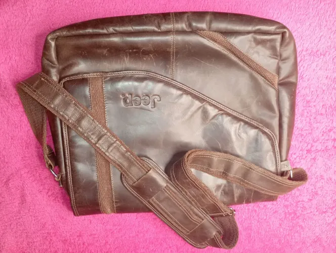 Bolsa de couro legítimo jeep
