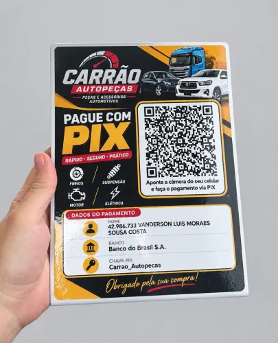 Placa Pix QRcode