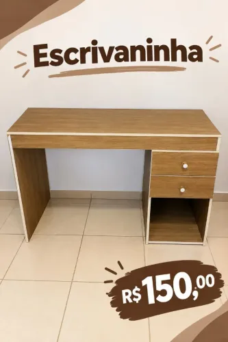 Escrivaninha com 1,20m e 2 gavetas