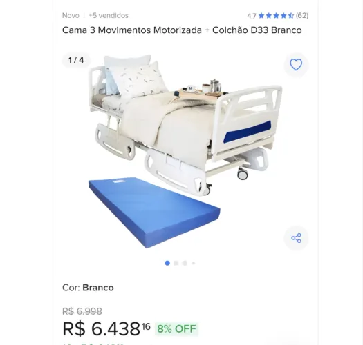 Vendo cama hospitalar motorizada ?NOVÍSSIMA?