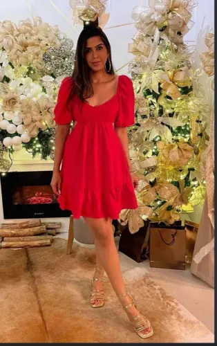 vestido feminino vermelho p