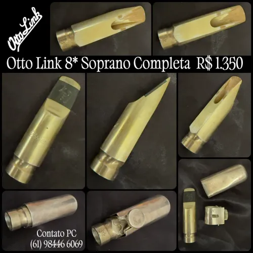 BOQUILHA PARA SAX SOPRANO OTTO LINK METAL COMPLETA - ABERTURA 8*