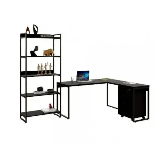 Conjunto home office escritório escrivaninha/estante/gaveteiro