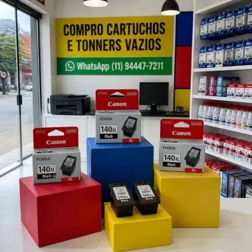 Cartucho de tinta para impressora Canon, modelo PG-140, Preto