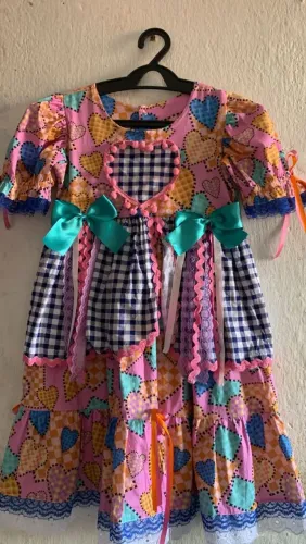 Vestido luxo festa junina infantil 8 anos 