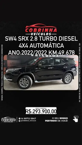 Toyota Hilux SW4 SRX 4X4 2.8 TDI 16V Dies. Aut. 2022