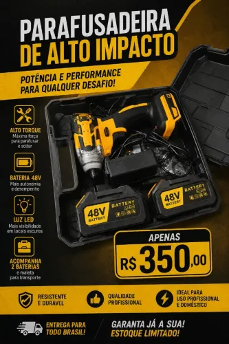 Parafusadeira de alto impacto!