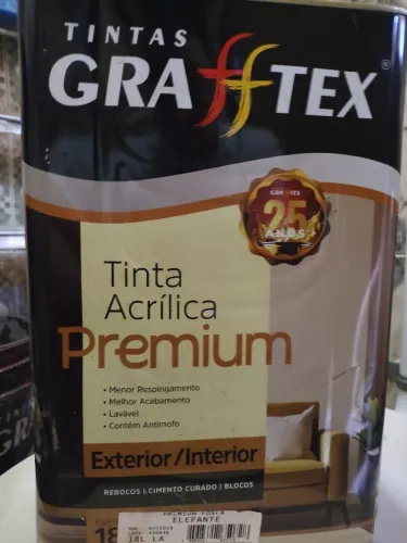 Tinta 18 Litros Grafitex Premium e Eucatex acrílico Profissional
