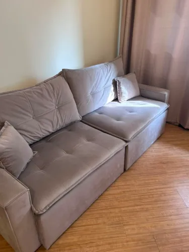 Sofá cama 3 lugares em veludo 