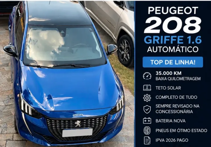 Peugeot 208 Griffe 1.6 Flex 16V 5P Aut. 2023