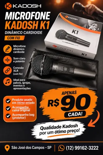 Microfone Kadosh K1 Profissional - R$ 9