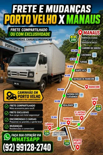 Frete baú Manaus X Porto velho e outros 