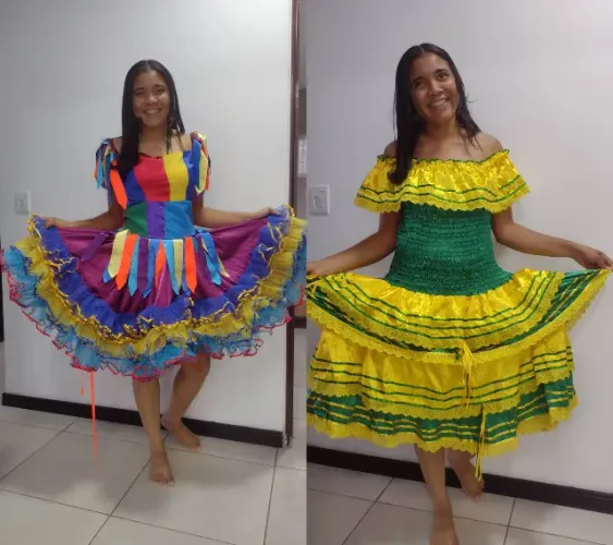 Vestido de Quadrinha Junina Adulto/Juvenil