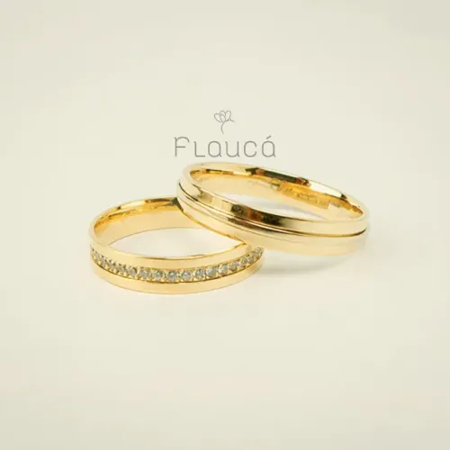 Par de Alianças Ouro 18k