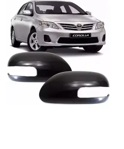 Capa de Retrovisor Toyota Corolla 2009 à 2014 - Superior Preto - Abertura P/ Pisca - LD LE