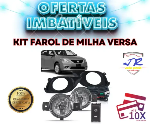 Kit Farol de Milha Nissan Versa 11 12 13 Botão  Original