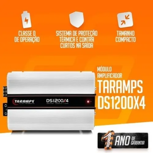 Módulo Taramps Ds1200 X4 1200w Rms 4 Canais (4x 300w) 2 Ohms