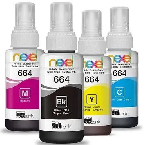 Tinta corante Ref: 664 especifica para diversos modelos de impressora epson, hp e canon