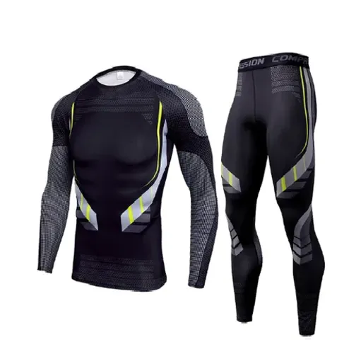Conjunto de esportes Compressão interior ginásio homens collants roupas de treino jogging