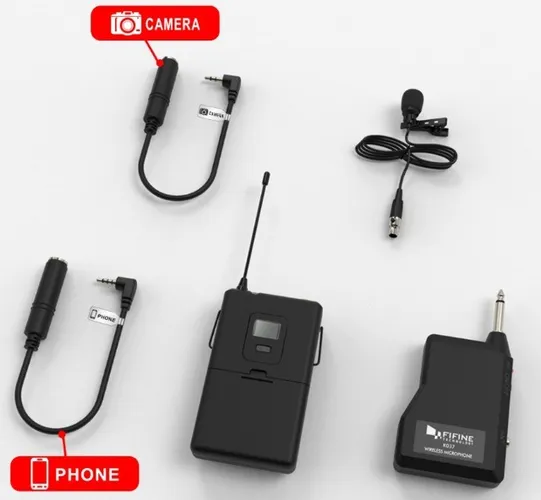 Microfone de Lapela Sem fio - Fifine - Para Dslr e Smartphone - Ótima Qualidade!